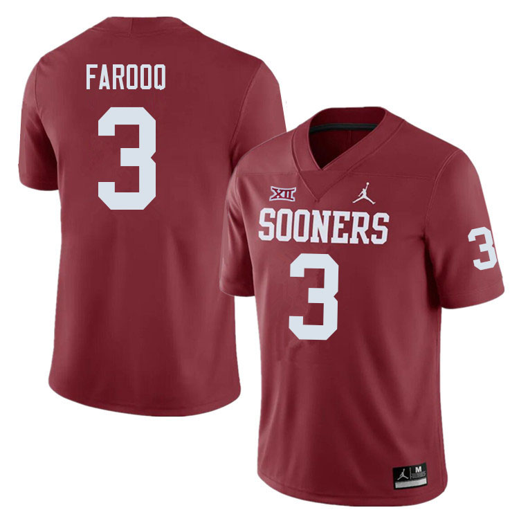 Men #3 Jalil Farooq Oklahoma Sooners College Football Jerseys Sale-Crimson - Click Image to Close